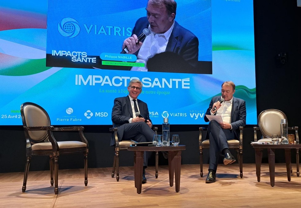 Frédéric Valletoux lors de l'événement Impacts santé, à Paris, jeudi 25 avril 2024