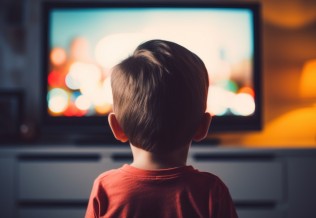 enfant devant un écran de télévision